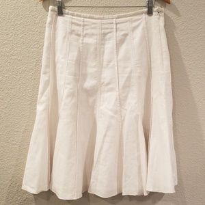 White linen blend skirt
